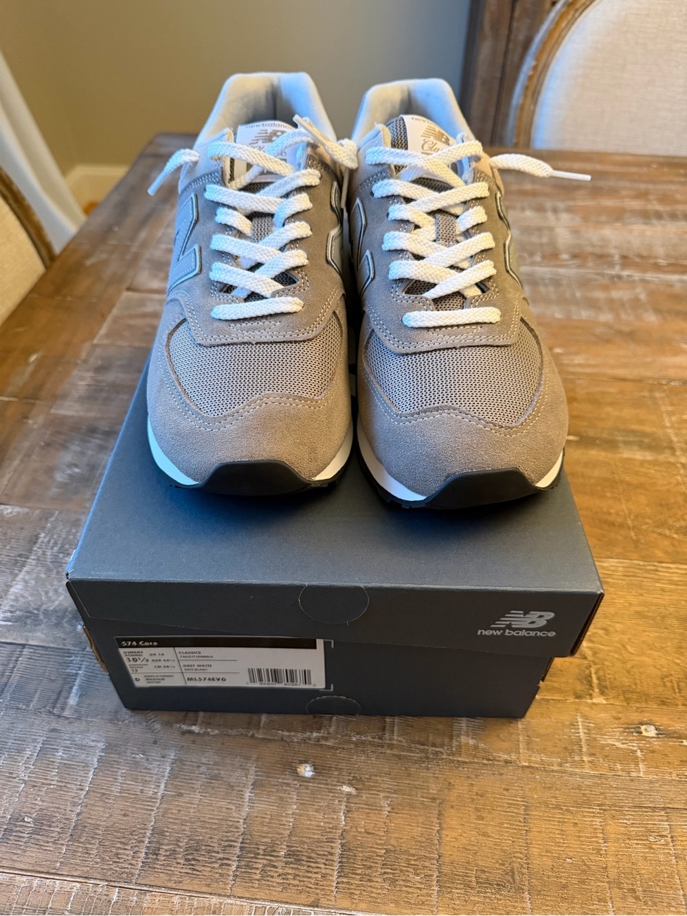 New Balance Men's 574 Core Grey & White Brand New 10.5